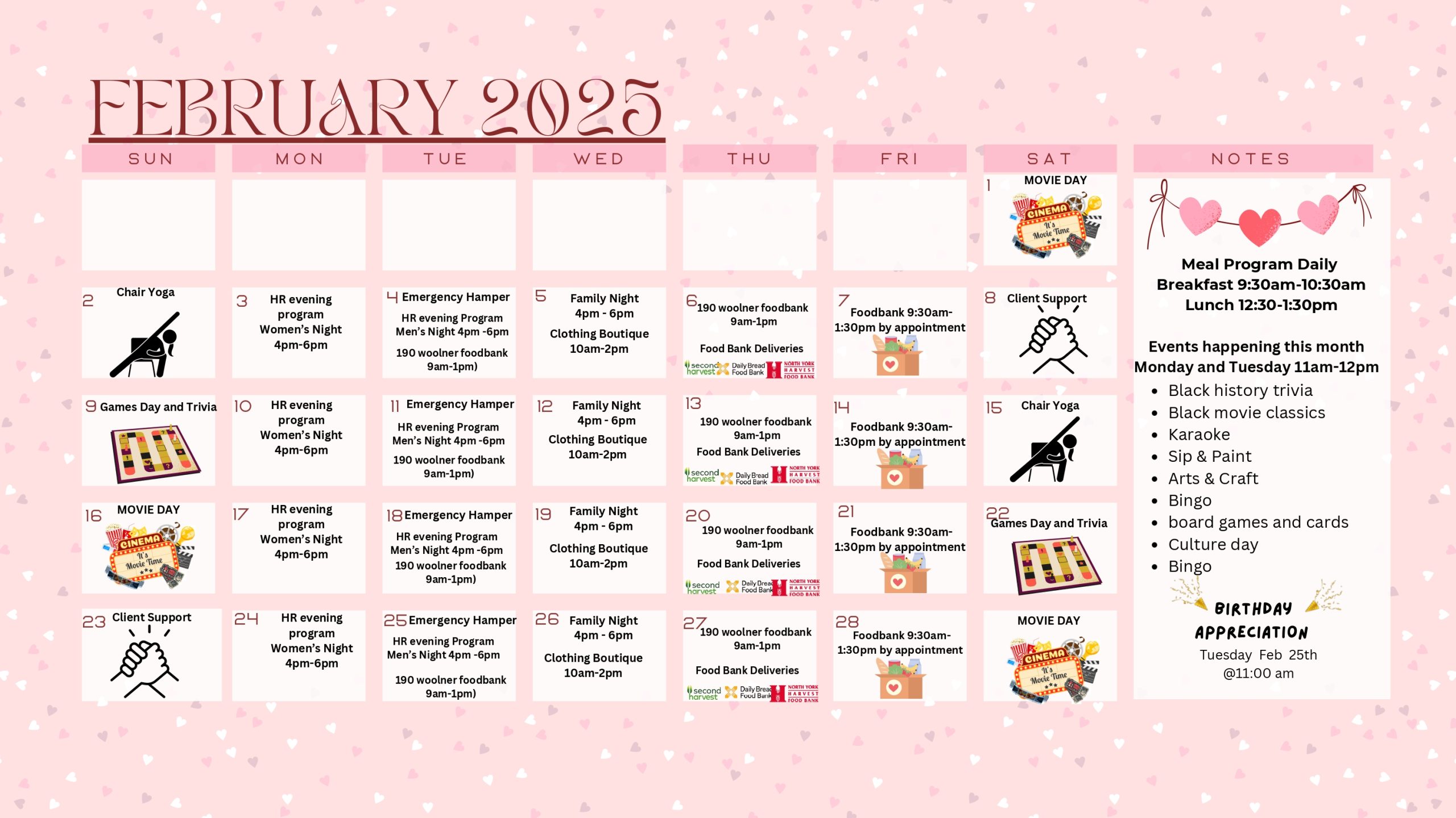 Head Office Calendar February 2025