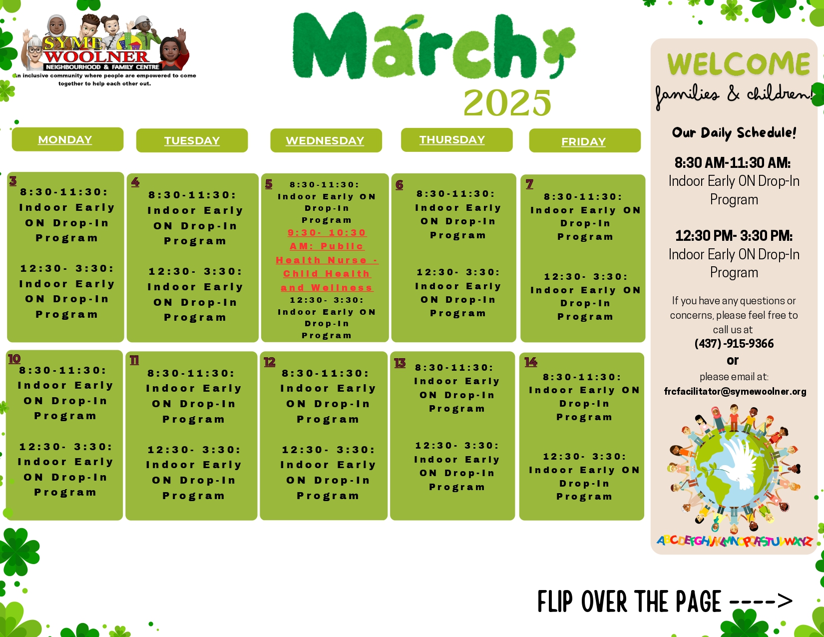 EarlyON Calendar March 2025