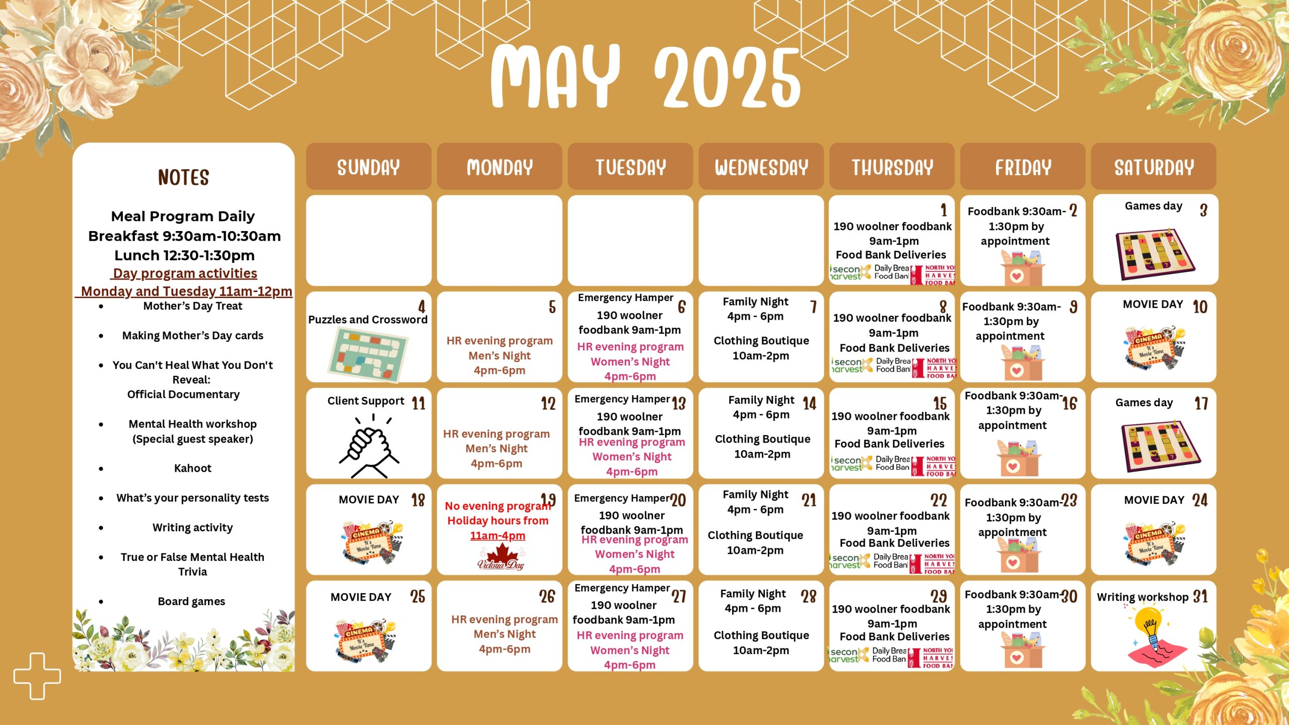 Head Office Calendar May 2025