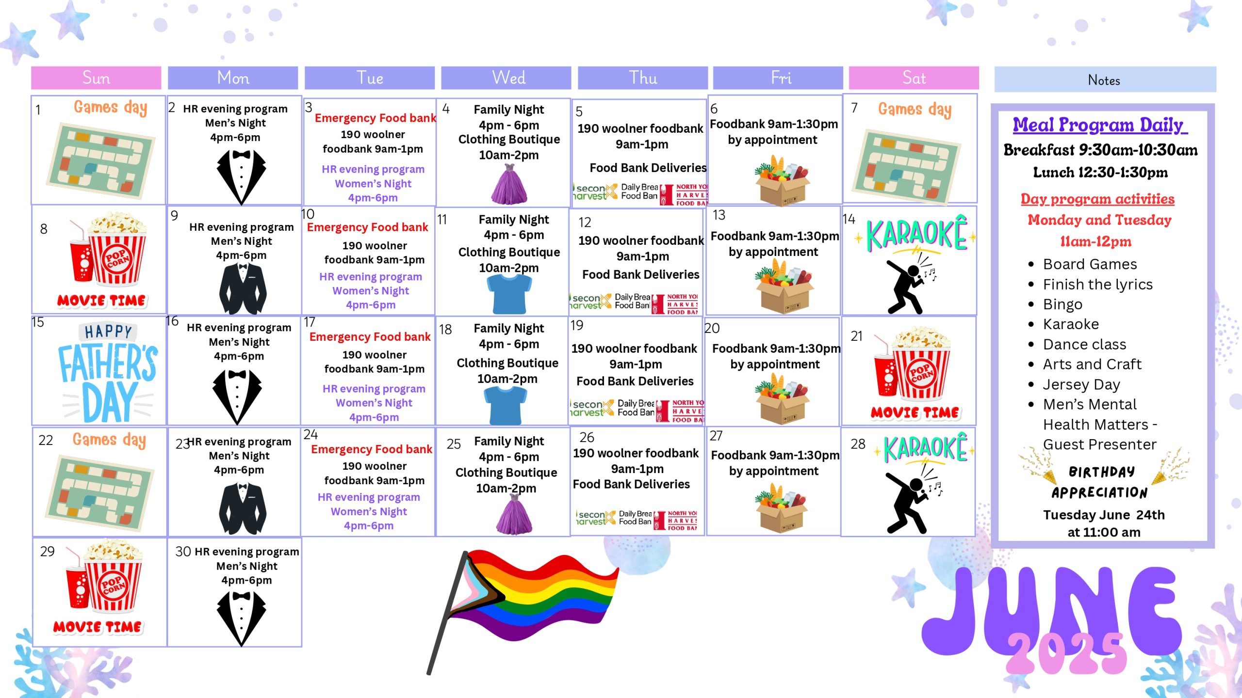 Adult Drop-In Calendar June 2025