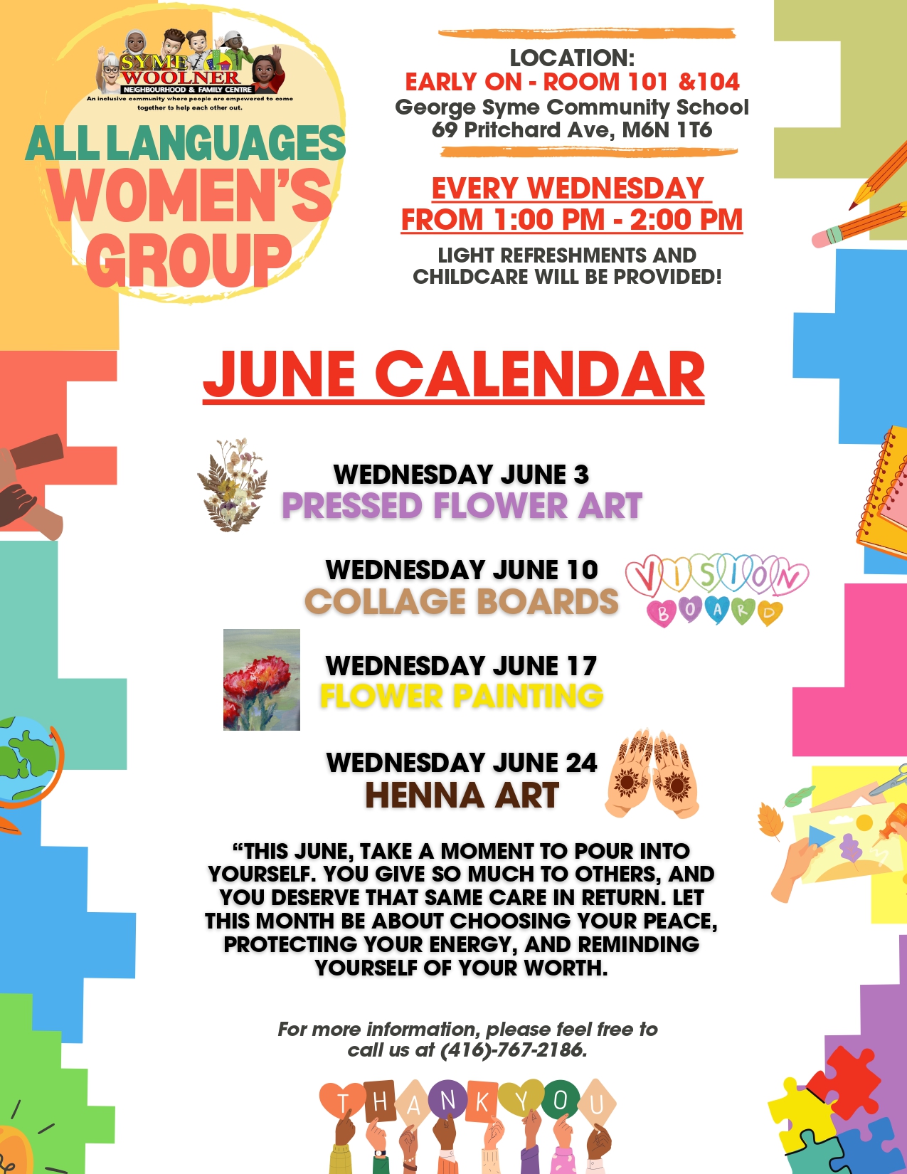 All Language Women’s Group Calendar June 2026